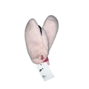 Nike Pink fuzzy faux fur warm mittens women's small/XS NEW